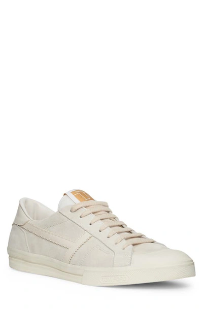 Tom Ford Jarvis Low Top Trainer In White Beige Ivory
