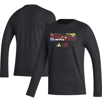 Adidas Originals Adidas Black Nebraska Huskers Honoring Black Excellence Long Sleeve T-shirt