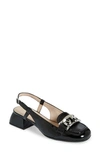 Wonders Chain Detail Slingback Pump In Black Patent