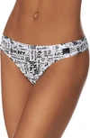 Dkny Stretch Modal Thong In Strokeprint