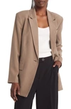 Open Edit Oversize Blazer In Brown Walnut