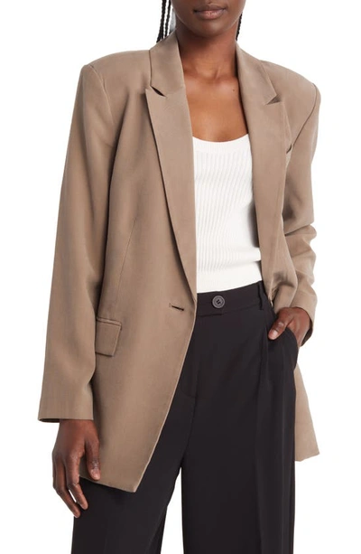 Open Edit Oversize Blazer In Brown Walnut
