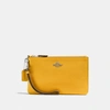 Coach Small Wristlet In Canary/silver