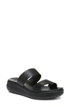 Naturalizer Genn-drift Platform Slide Sandal In Black Leather
