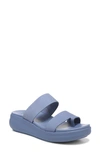 Naturalizer Genn-drift Platform Slide Sandal In Blue Nubuck