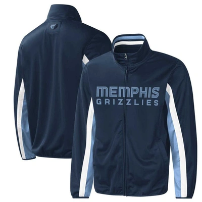 G-iii Sports By Carl Banks Navy Memphis Grizzlies Contender Wordmark Full-zip Track Jacket