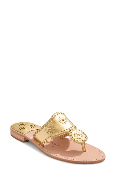 Jack Rogers Jacks Flip Flop In Gold/gold