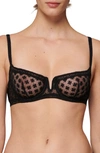 Simone Perele Hortense Embroidered Underwire Demi Bra In Black