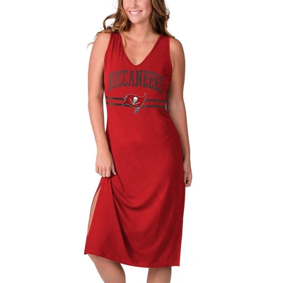 G-iii 4her By Carl Banks Red Tampa Bay Buccaneers Training V-neck Maxi Dress