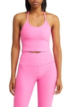 Beyond Yoga Space Dye Crop Tank In Pink Hype Heather