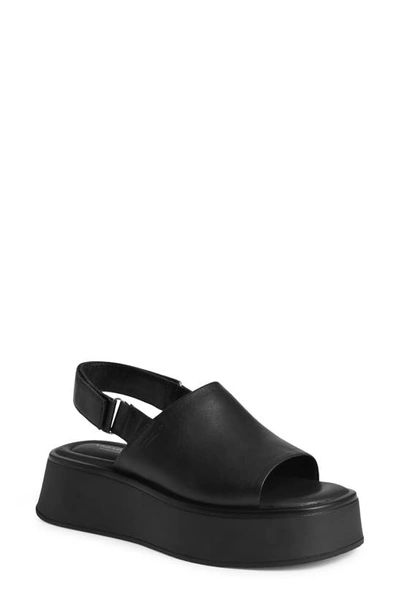 Vagabond Shoemakers Courtney Slingback Platform Sandal In Black/ Black