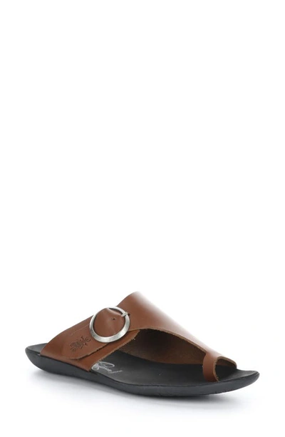 Fly London Mica Slide Sandal In Cognac Brooklyn