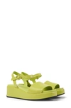 Camper Misia Platform Wedge Sandal In Green