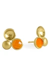 Dean Davidson Sol Stone Stud Earrings In Orange Onyx/ Gold