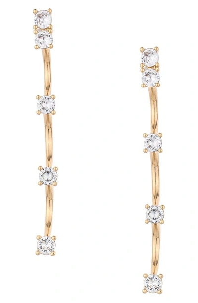 Ettika Crystal Scallop Drop Earrings In Gold