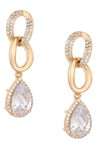 Ettika Crystal Drop Earrings In Gold