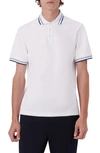 Bugatchi Tipped Short Sleeve Pima Cotton Polo In White