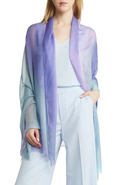 Nordstrom Print Modal & Silk Scarf In Purple Color Theory