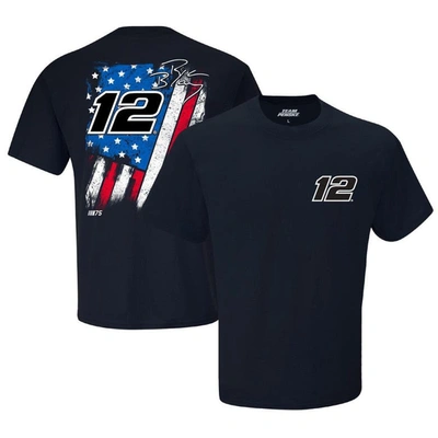 Team Penske Navy Ryan Blaney Exclusive Tonal Flag T-shirt