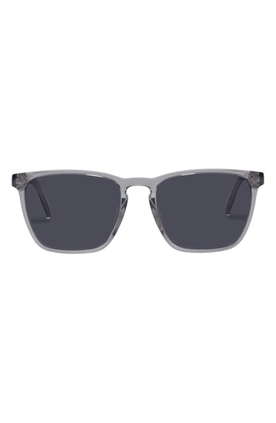 Le Specs Bad Medicine 55mm D-frame Sunglasses In Grey / Smoke Mono Polarized
