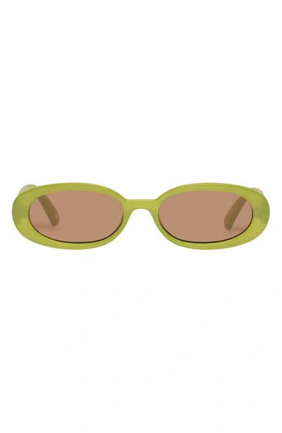 Le Specs Outta Love 51mm Oval Sunglasses In Green