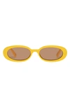 Le Specs Outta Love 51mm Oval Sunglasses In Yellow / Light Brown Mono