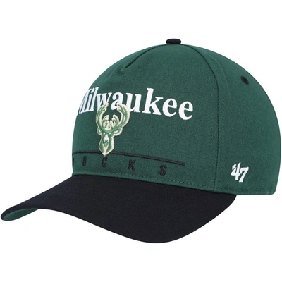 47 ' Hunter Green/black Milwaukee Bucks Super Hitch Adjustable Hat