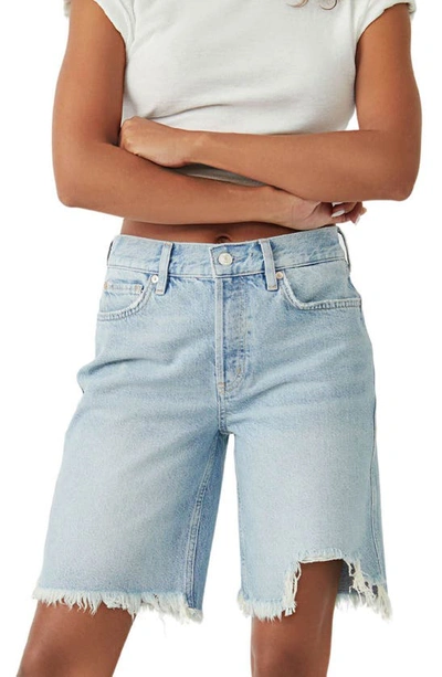 Free People Big Sur Coast Boyfriend Denim Shorts In Light Blue