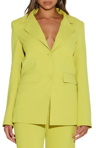 Naked Wardrobe Oversize Blazer In Chartreuse