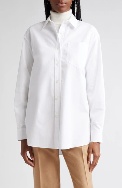 Lafayette 148 Oversize Organic Cotton Poplin Boyfriend Shirt In Yellow