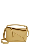 Loewe Small Puzzle Leather Bag In Dark Butter