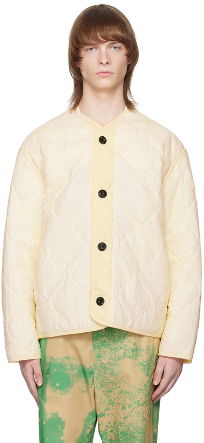 Oamc 'combat Liner' Quilted Ripstop Jacket In White
