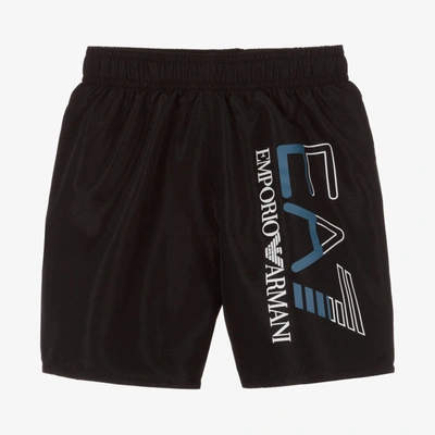 Ea7 Babies'  Emporio Armani Boys Black Logo Swim Shorts