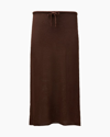 Onia Textured Linen Sweater Drawstring Midi Skirt In Brown