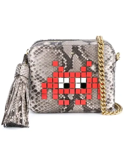 Anya Hindmarch Python Space Invaders Cross Body Bag In Brown