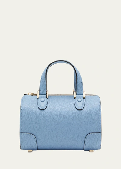 Valextra Babila Micro Leather Handbag In Blue