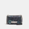 Coach Swagger Shoulder Bag 20 With Patchwork Tea Rose And Snakeskin Detail - Women's In Navy Multi/silver
