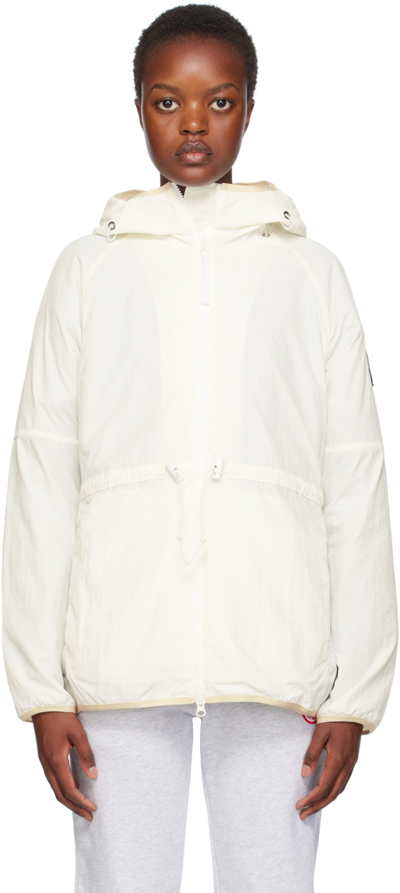 Canada Goose Zipped Hooded Jacket In White
