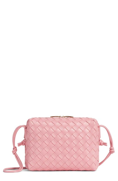 Bottega Veneta Loop Small Intrecciato Napa Shoulder Bag In Pink