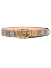 Gucci Gg Marmont Reversible Thin Belt In Brown