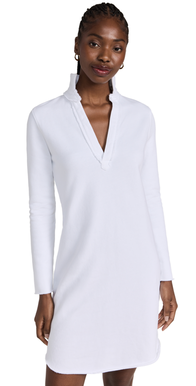 Frank & Eileen Long Sleeve Polo Dress In White