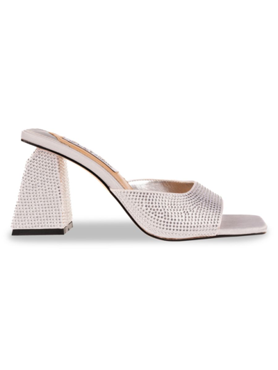 Lady Couture Women's Reese Embellished Block Heel Sandals In Silver