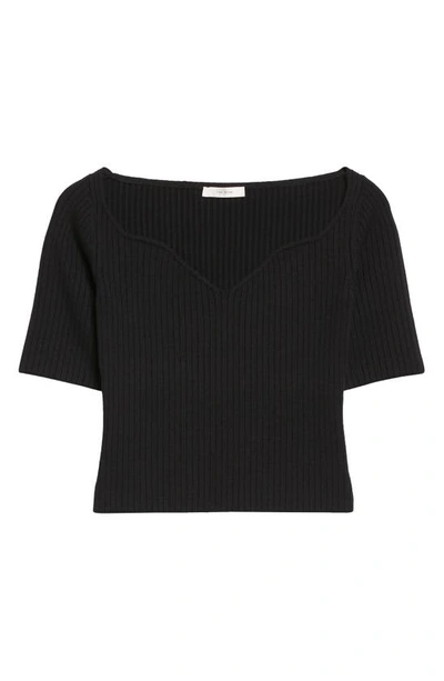 The Row Grais Crop Wool Rib Knit Top In Dark Navy