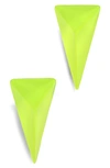 Alexis Bittar Women's Essentials Lucite Pyramid Spike Stud Earrings In Neon Yellow