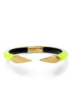 Alexis Bittar Women's Twisted Gold Mirrored Pyramid Lucite Hinge Bracelet In Neon Yellow