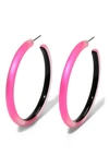 Alexis Bittar Women's Essentials Skinny Lucite Hoop Earrings In Neon Pink