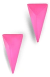 Alexis Bittar Women's Essentials Lucite Pyramid Spike Stud Earrings In Neon Pink