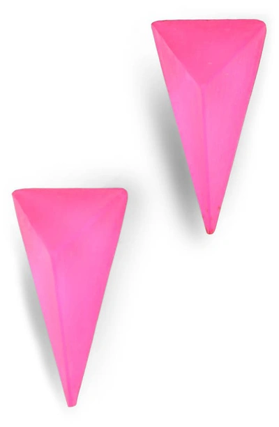 Alexis Bittar Women's Essentials Lucite Pyramid Spike Stud Earrings In Neon Pink
