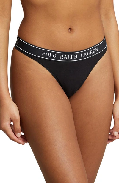 Polo Ralph Lauren Women's Polo Essentials Thong In Onyx