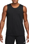 Nike Primary Logo-embroidered Cotton-blend Dri-fit Tank Top In Black